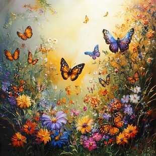 蝶舞花丛间的梦幻美景