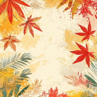 秋季枫叶与植物背景图
