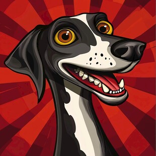 俏皮斑点犬的欢乐瞬间