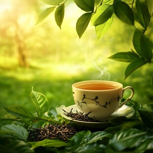 阳光下的茶香时光