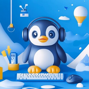 萌企鹅的创意办公小场景