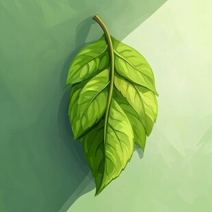 翠绿叶片插画