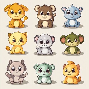 可爱卡通小动物集合
