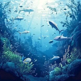 梦幻海底世界 鱼群共舞