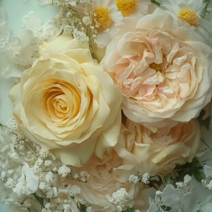 淡雅柔美玫瑰花卉组合