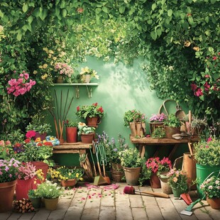 梦幻绿植花园与园艺工具