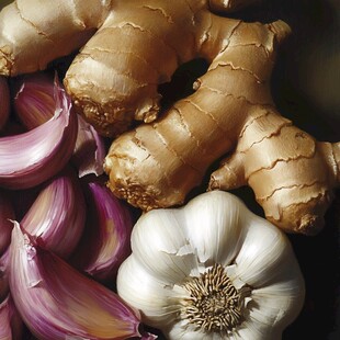 生姜大蒜特写