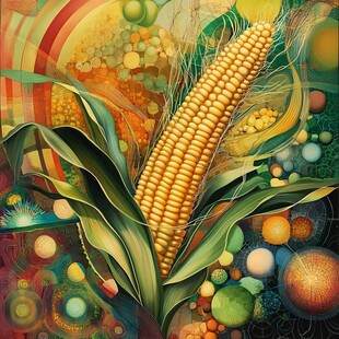 梦幻玉米插画 多彩田园风