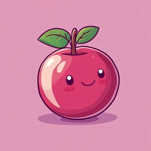 可爱微笑红苹果卡通形象