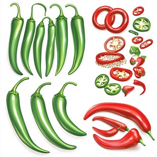 多样辣椒素材集合
