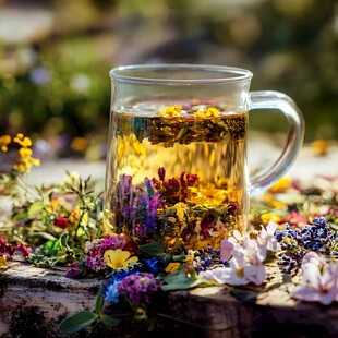 杯中花茶 自然芬芳之美