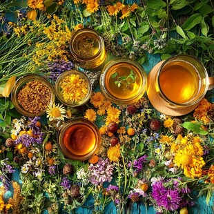 多彩花草与养生花草茶组合