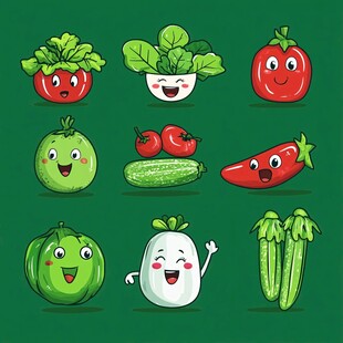 可爱卡通蔬菜表情包集合