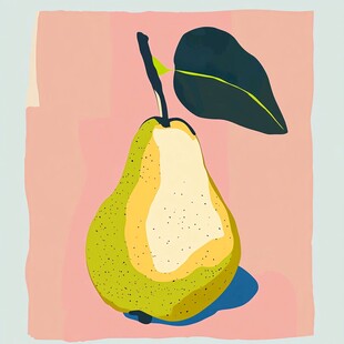 手绘风梨子插画