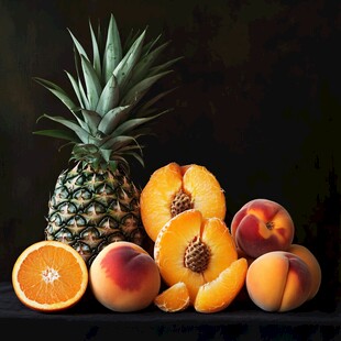 多彩鲜果组合静物摆拍