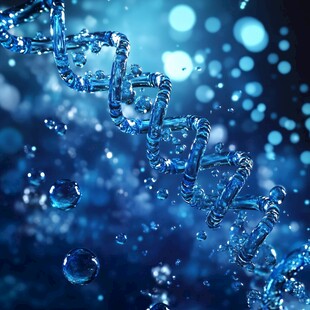 蓝色DNA分子的梦幻呈现