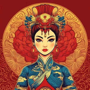 古典华服女子的东方神韵