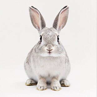 可爱灰兔正面特写