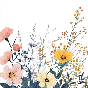 手绘花卉插画