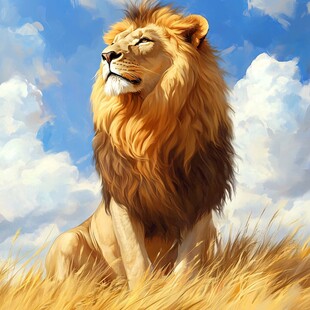 草原雄狮 凝望辽阔天际