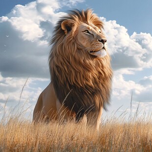 草原雄狮 凝望辽阔天际