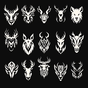 动物头部图案素材集