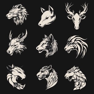 动物头像插画集合