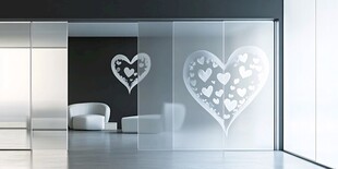 心形玻璃隔断装饰室内空间