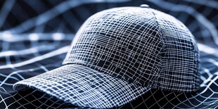 格子棒球帽特写展示