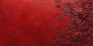红色浮雕花枝纹理背景图