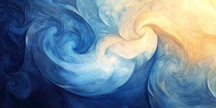 梦幻蓝黄交融流体艺术