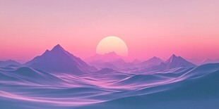 梦幻日出下的山峦云海