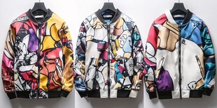 个性涂鸦风时尚夹克展示