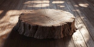 木质树桩凳 光影下的质朴