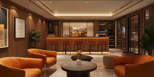 现代风豪华酒店大堂休闲区