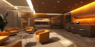 现代时尚的酒店大堂空间