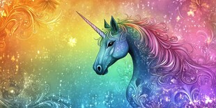 梦幻独角兽的奇幻色彩世界