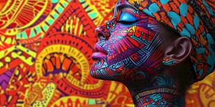 多彩面部艺术绘出独特魅力