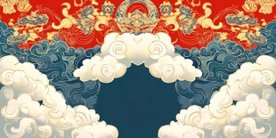 中式云纹龙纹背景图案