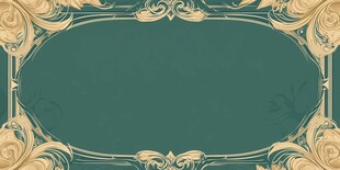 复古金色花纹绿色背景图