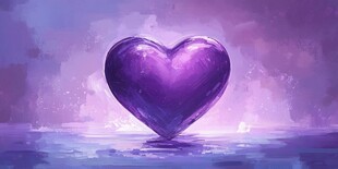 梦幻紫色爱心插画