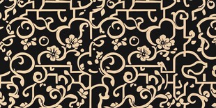 复古黑金花纹图案设计