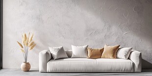 简约风沙发搭配温馨抱枕