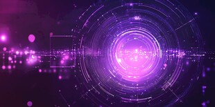 梦幻紫色科技感圆形背景