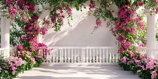浪漫花卉装饰的优雅拱门