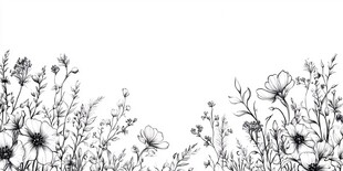 手绘花卉边框图案设计