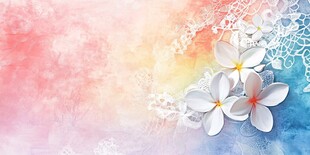 梦幻花卉水彩背景图