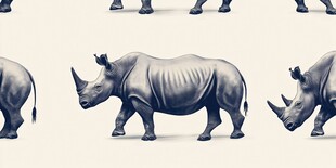 犀牛图案 多样姿态的动物美学