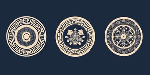 中式古典圆形花纹图案