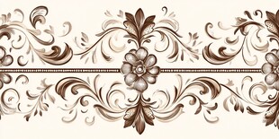 欧式复古花卉边框装饰图案
